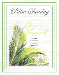 Palm Sunday bulletin cover image showing Palm Tree leaves