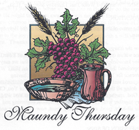 Maundy Thursday image representing the Lord's Supper with his Wine and Bread
