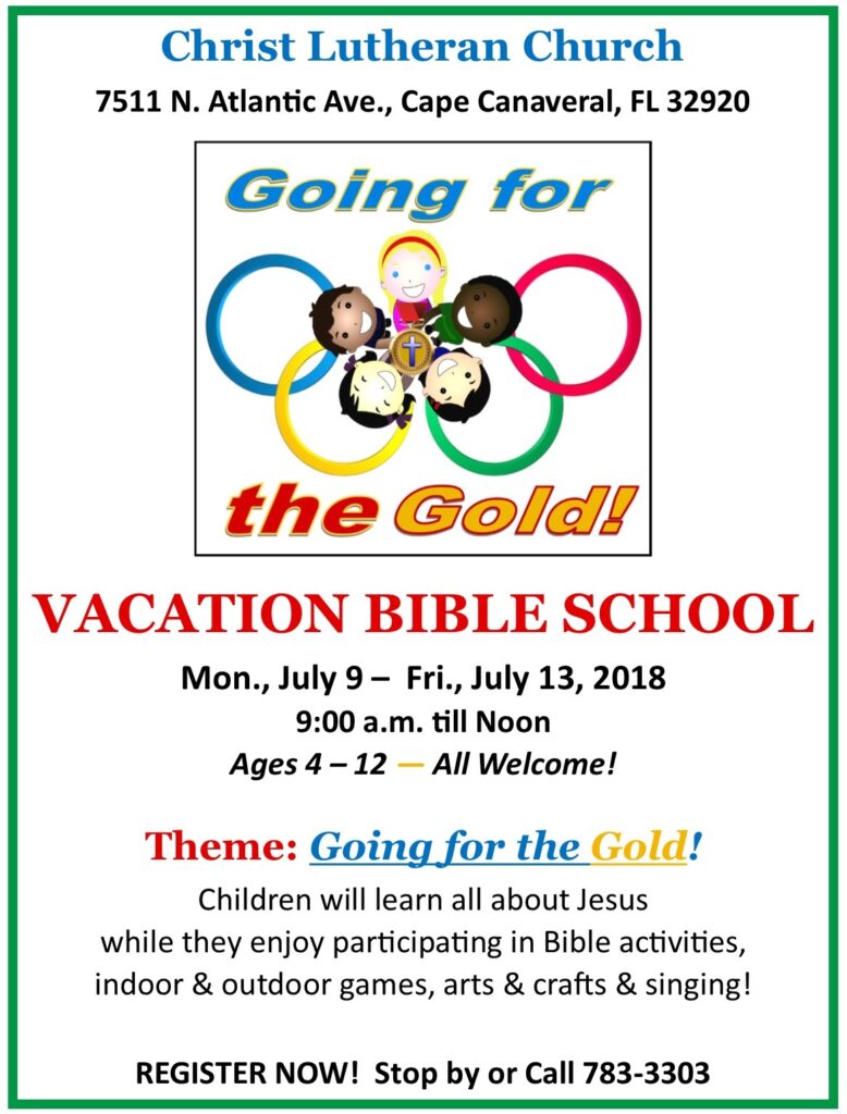 Vacation Bible School - "Going for the Games" - Flyer